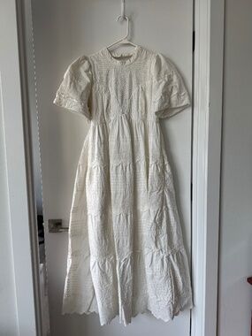 Anthropologie Forever that Girl White Tiered Dress Medium